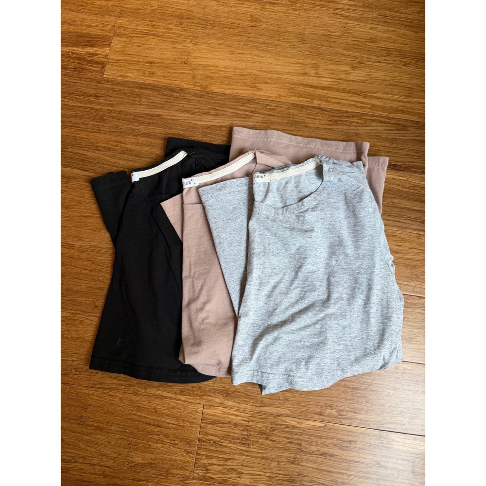 SMALLSHOW Materinity Nursing Tops Women M Multicolor Long Sleeve 3-Pack Bundle